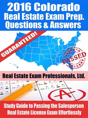 cover image of 2016 Colorado Real Estate Exam Prep Questions and Answers